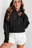 Parchment Fleece Lined Zip Up Stand Collar Thumbhole Sleeve Sweatshirt