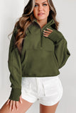 Parchment Fleece Lined Zip Up Stand Collar Thumbhole Sleeve Sweatshirt